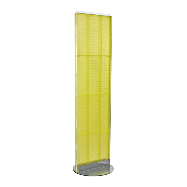 Two-Sided Pegboard Floor Display on Revolving Base. Spinner Rack Stand.
